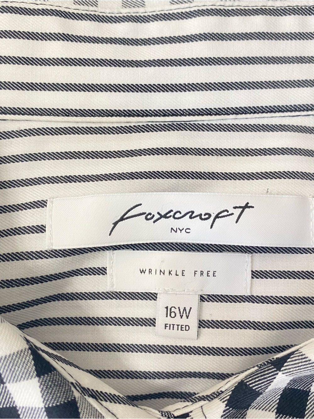 Foxcroft Black & White Mixed-Pattern Button Down Shirt - Picture 3 of 9